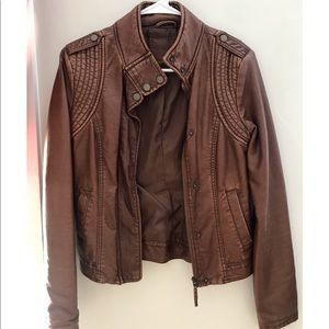 Brown leather jacket